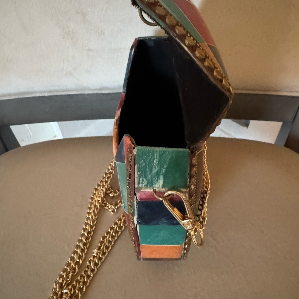 Colorful Patchwork Chain Shoulder Bag - image 4